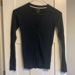 Navy button down sweater